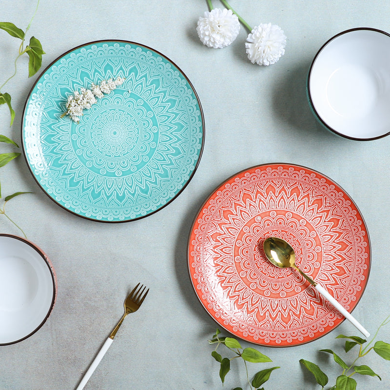 Designer Dinner Plate - Serving plate, snack plate, ceramic dinner plates| Plates for dining table & home decor