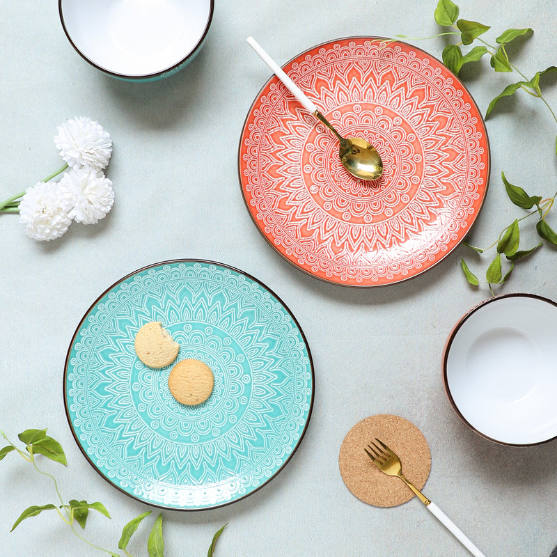 Designer Dinner Plate - Serving plate, snack plate, ceramic dinner plates| Plates for dining table & home decor