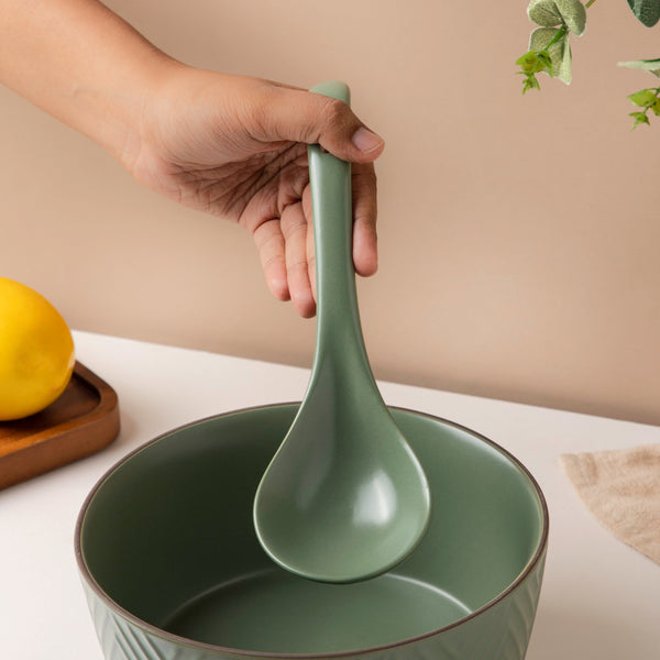 Fern Green Ceramic Serving Spoon