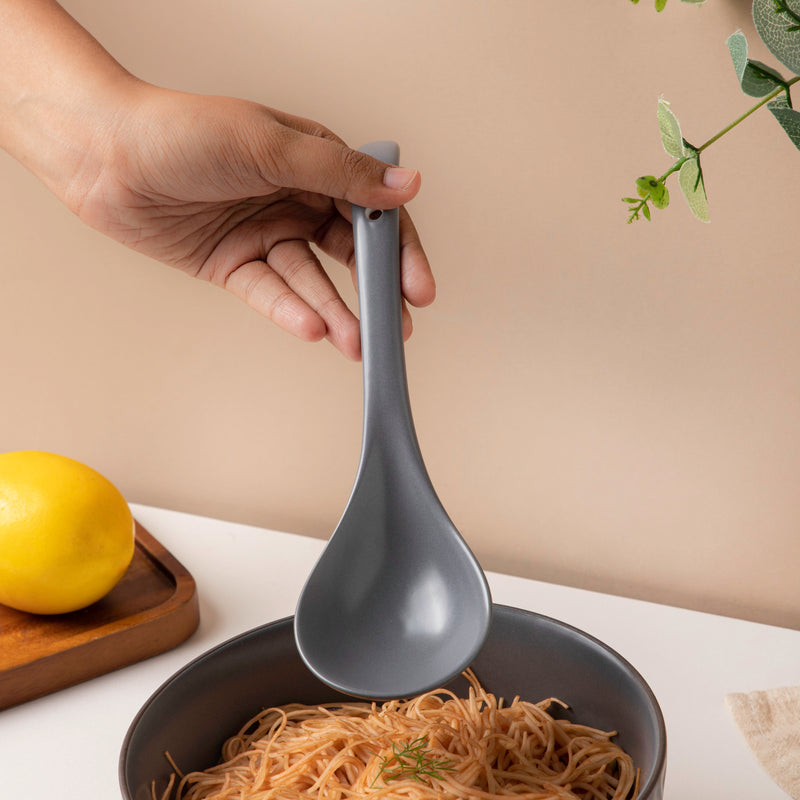 Asphalt Grey Ceramic Serving Spoon