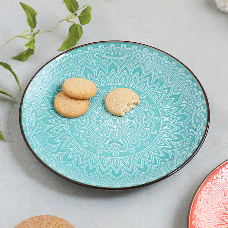 Designer Dinner Plate - Serving plate, snack plate, ceramic dinner plates| Plates for dining table & home decor