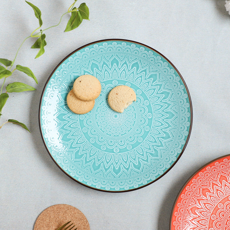 Designer Dinner Plate - Serving plate, snack plate, ceramic dinner plates| Plates for dining table & home decor