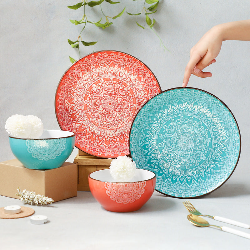 Designer Dinner Plate - Serving plate, snack plate, ceramic dinner plates| Plates for dining table & home decor