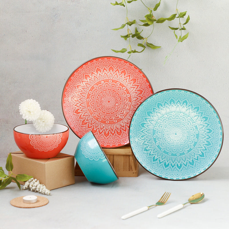 Designer Dinner Plate - Serving plate, snack plate, ceramic dinner plates| Plates for dining table & home decor