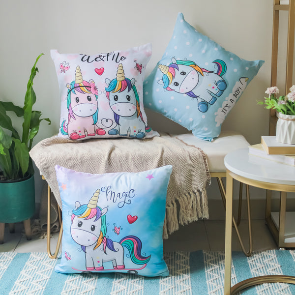 Cute Unicorn Car Cushion Cover Set of 3