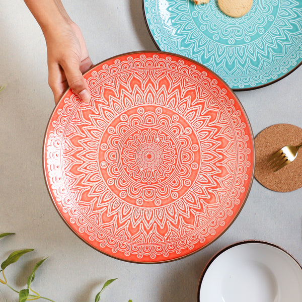 Designer Dinner Plate - Serving plate, snack plate, ceramic dinner plates| Plates for dining table & home decor