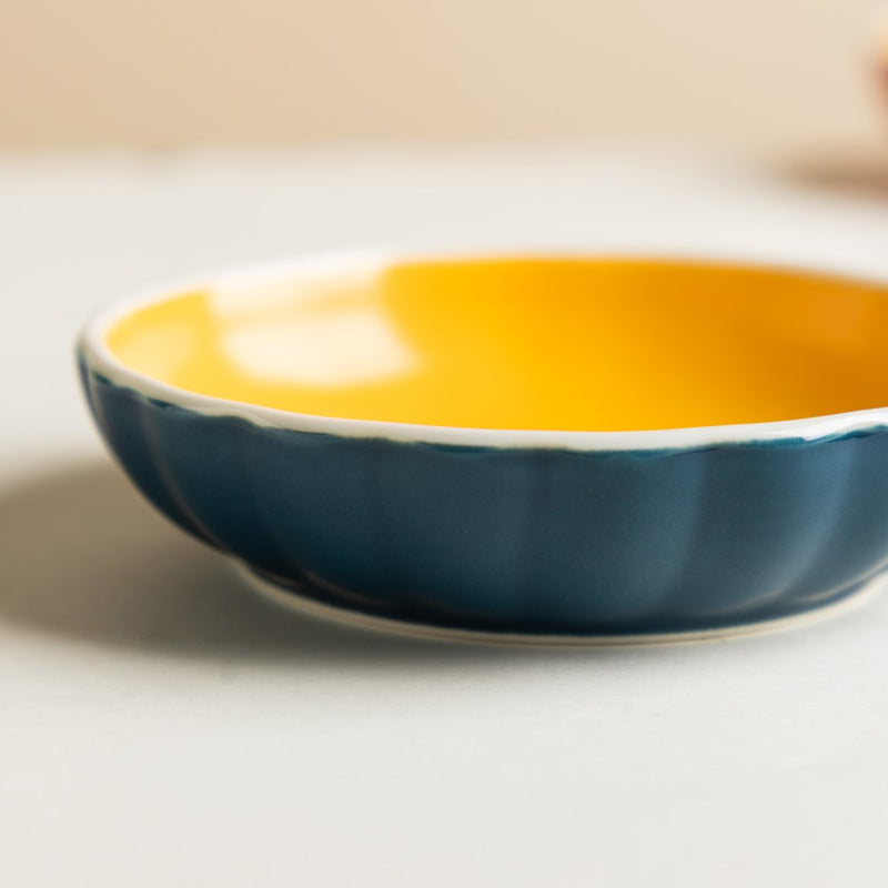 Chrome Dessert Plate Blue - Serving plate, small plate, snacks plates | Plates for dining table & home decor