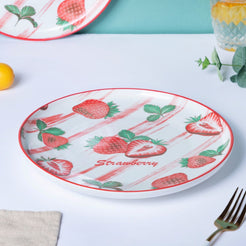 Decorative Strawberry Fruit Plate 10 Inch - Serving plate, snack plate, ceramic dinner plates| Plates for dining table & home decor