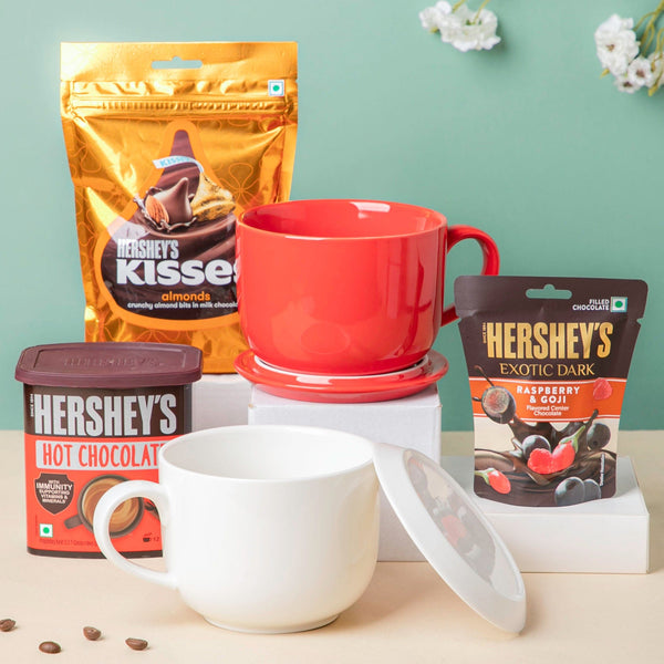 Dessert Cup And Hot Chocolate Gift Hamper Set Of 6