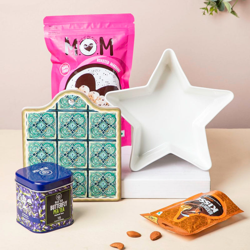 Star Bowl With Platter Diwali Snack Hamper Set Of 6