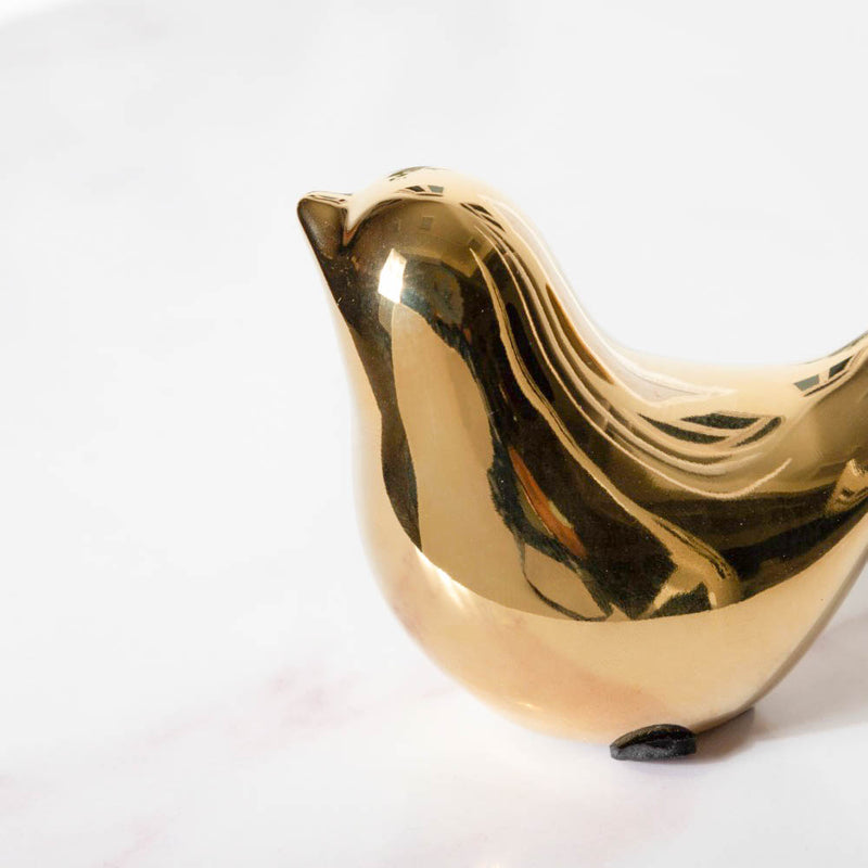 Ceramic Bird Showpiece Gold Set Of 2 - Showpiece | Home decor item | Room decoration item