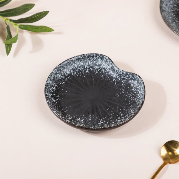 Galaxy Stone Pottery Dessert Small Plate Black - Serving plate, small plate, snacks plates | Plates for dining table & home decor