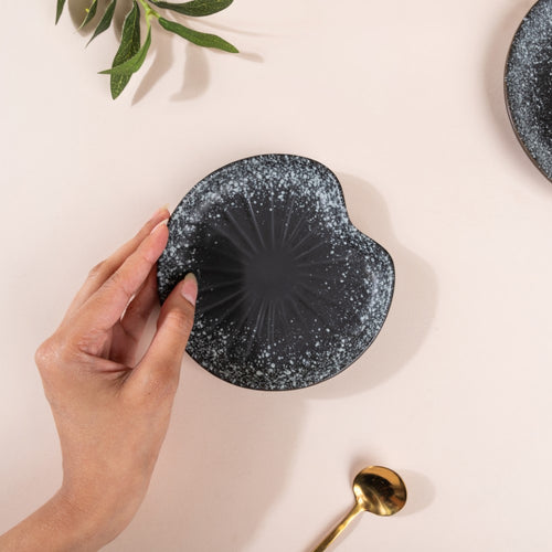 Galaxy Stone Pottery Dessert Small Plate Black - Serving plate, small plate, snacks plates | Plates for dining table & home decor