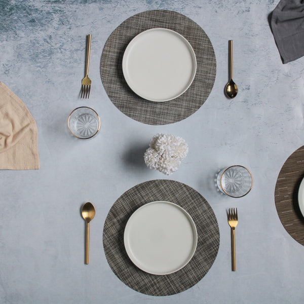 Round Placemat Dark Grey Set of 4