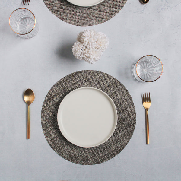 Round Placemat Dark Grey Set of 4