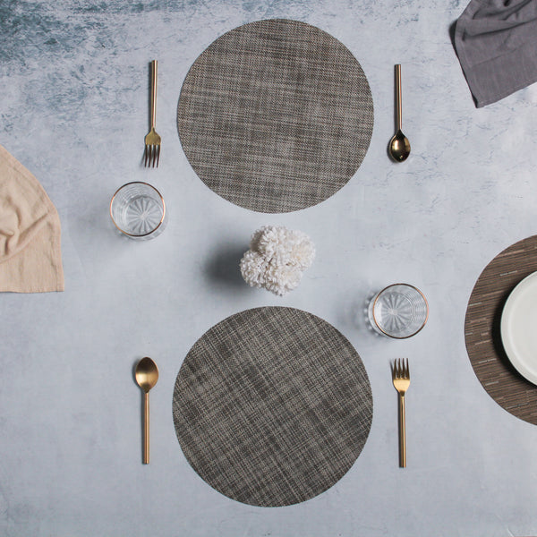 Round Placemat Dark Grey Set of 4