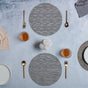 Round Placemat Solid Set of 4 - Grey and White