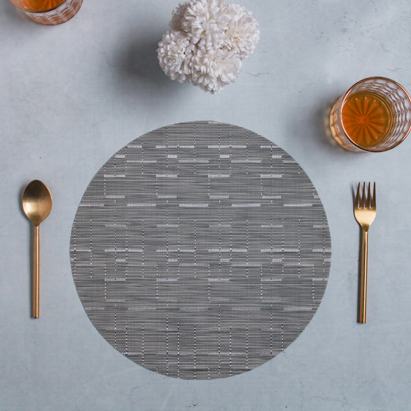 Round Placemat Grey White Set of 4