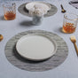 Round Placemat Grey White Set of 4