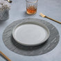 Round Placemat Grey White Set of 4