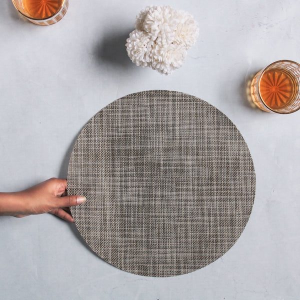 Round Placemat Dark Grey Set of 4