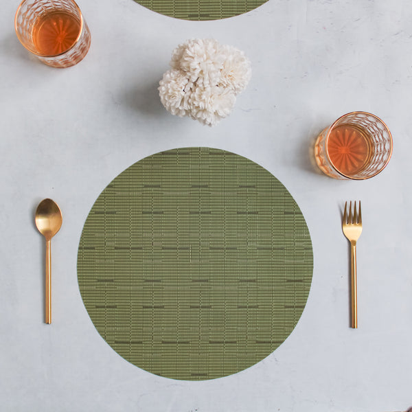 Round Placemat Green Set of 4