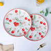Decorative Cherry Fruit Plate 10 Inch Set Of 2 - Serving plate, snack plate, ceramic dinner plates| Plates for dining table & home decor