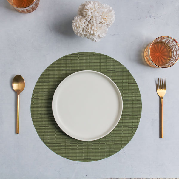 Round Placemat Solid Set of 4 - Green