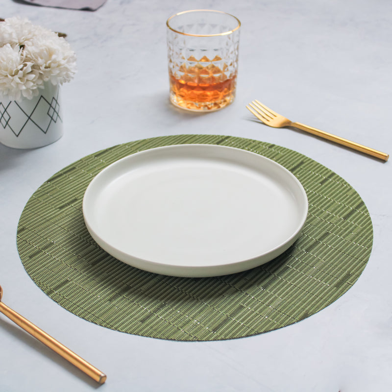 Round Placemat Green Set of 4