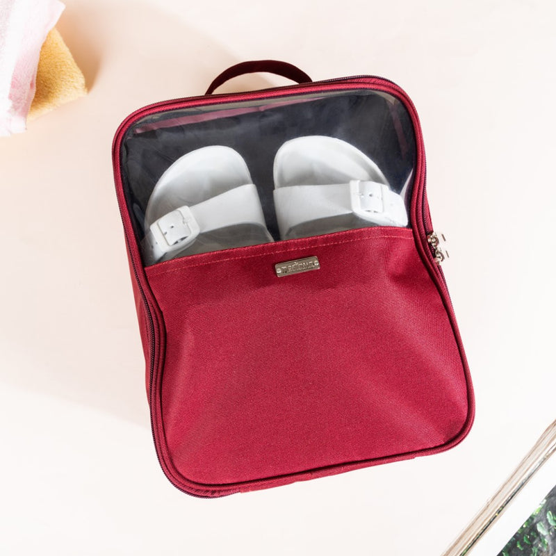 Waterproof Shoe Storage Bag Maroon 9x12 Inch