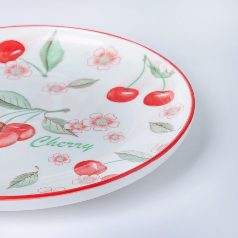 Decorative Cherry Fruit Plate 10 Inch - Serving plate, snack plate, ceramic dinner plates| Plates for dining table & home decor
