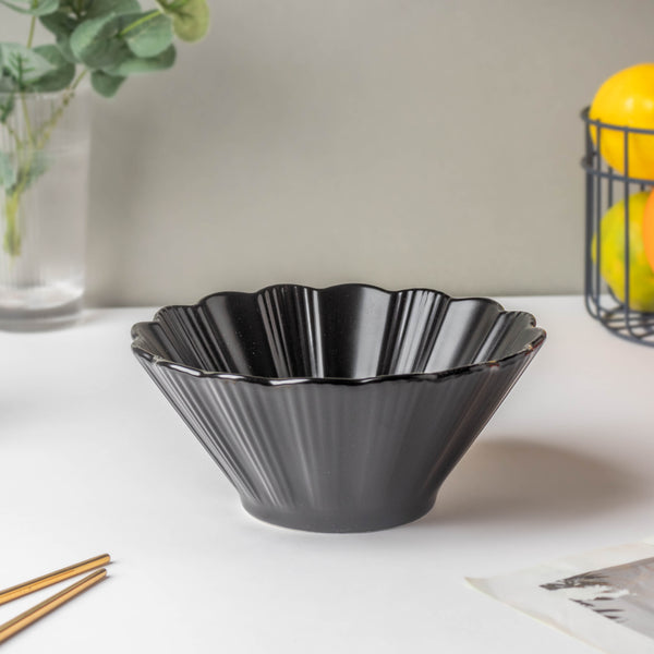 Black Berry Ramen Bowl 600 ml - Soup bowl, ceramic bowl, ramen bowl, serving bowls, salad bowls, noodle bowl | Bowls for dining table & home decor