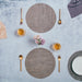Round Placemat Solid Set of 4 - Brown Grey