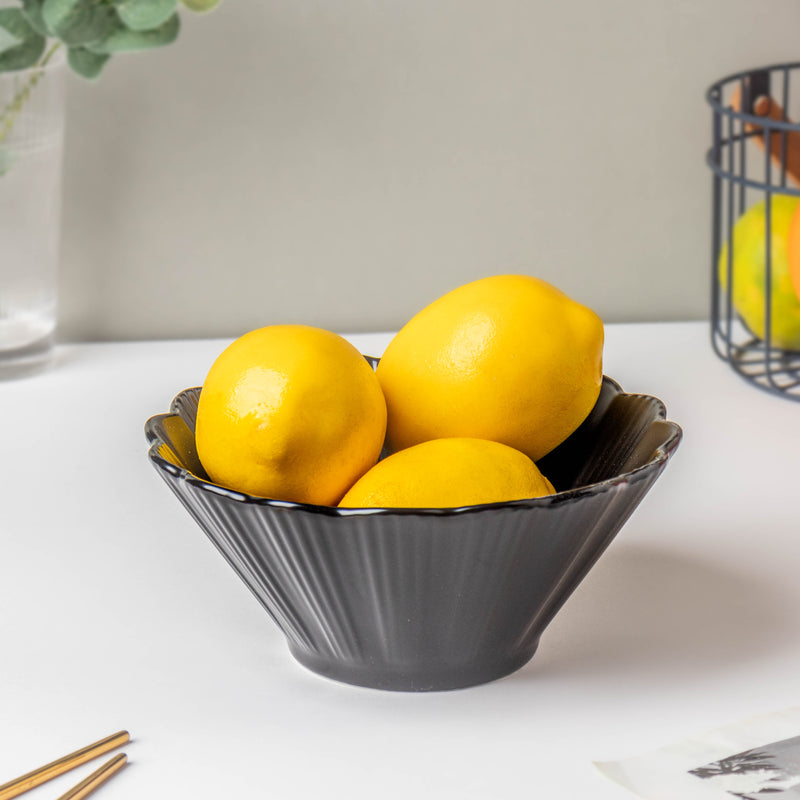 Black Berry Ramen Bowl 600 ml - Soup bowl, ceramic bowl, ramen bowl, serving bowls, salad bowls, noodle bowl | Bowls for dining table & home decor