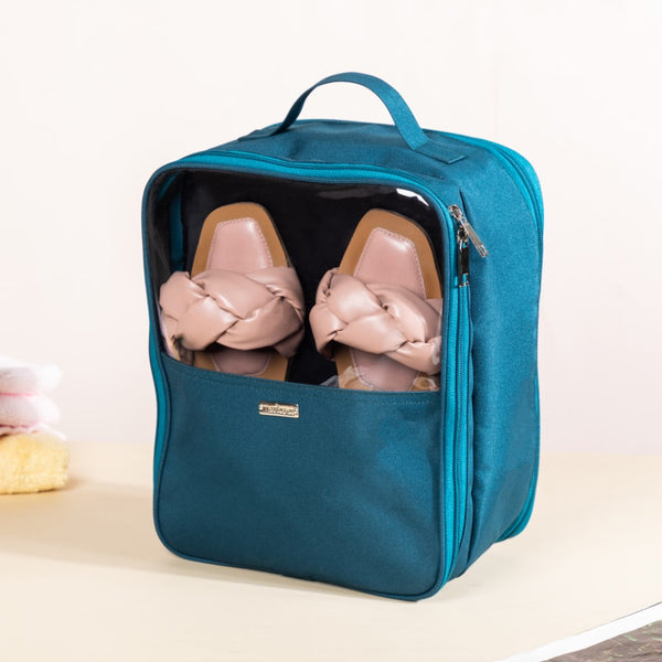 Shoe Travel Bag Teal 9x12 Inch Waterproof