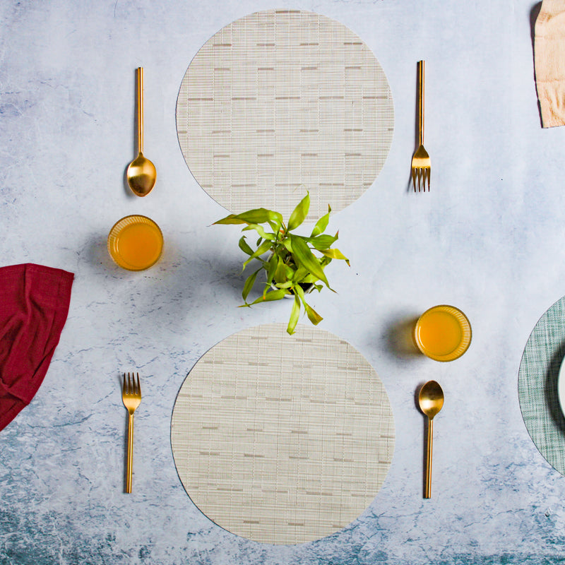 Round Placemat Solid Set of 4 - Cream