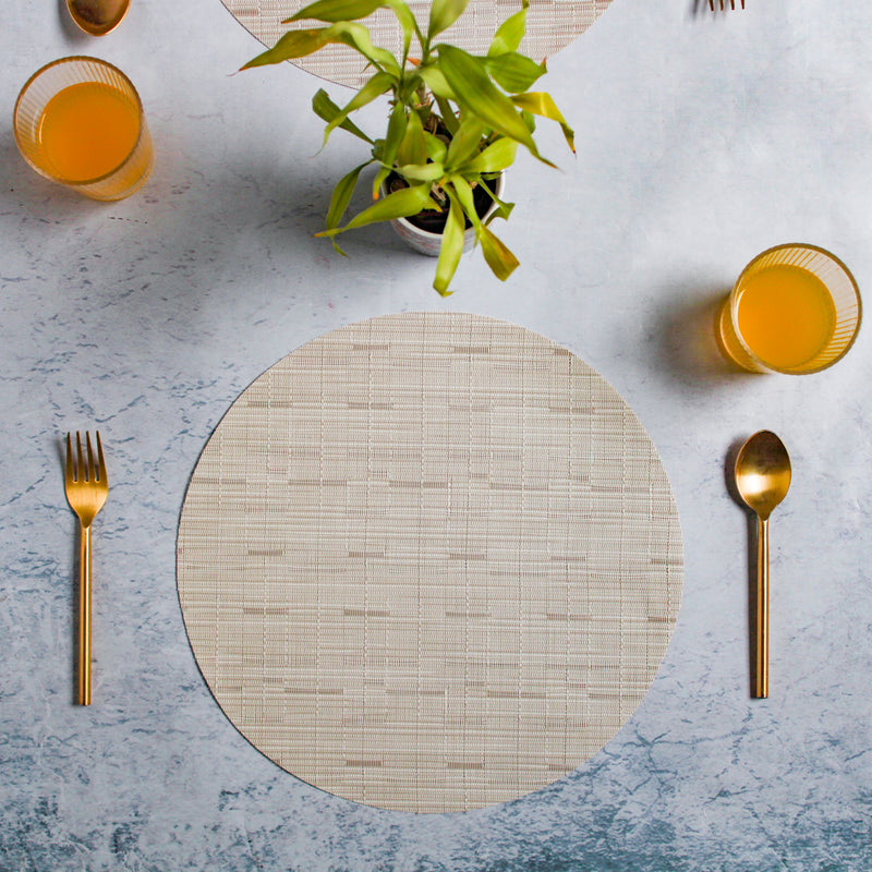 Round Placemat Solid Set of 4 - Cream