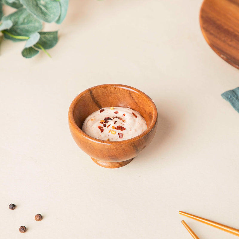 Acacia Round Dip Bowl - Bowl, ceramic bowl, dip bowls, chutney bowl, dip bowls ceramic | Bowls for dining table & home decor 