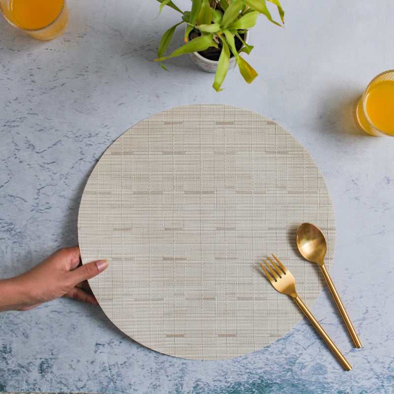 Round Placemat Solid Set of 4 - Cream