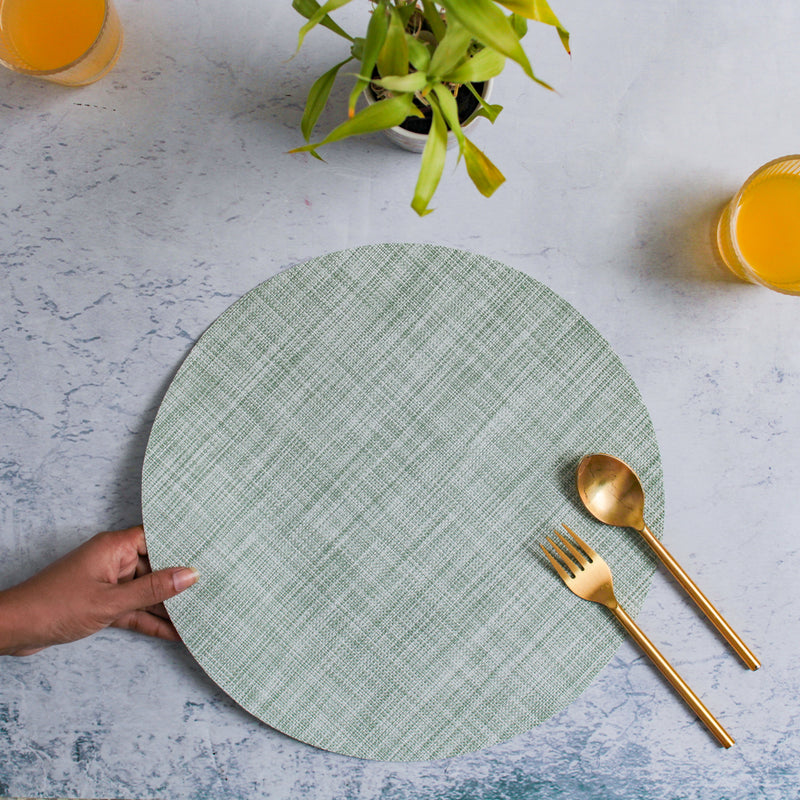 Round Placemat Solid Set of 4 - Mint Grey