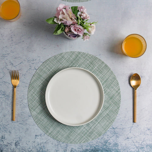 Round Placemat Solid Set of 4 - Mint Grey