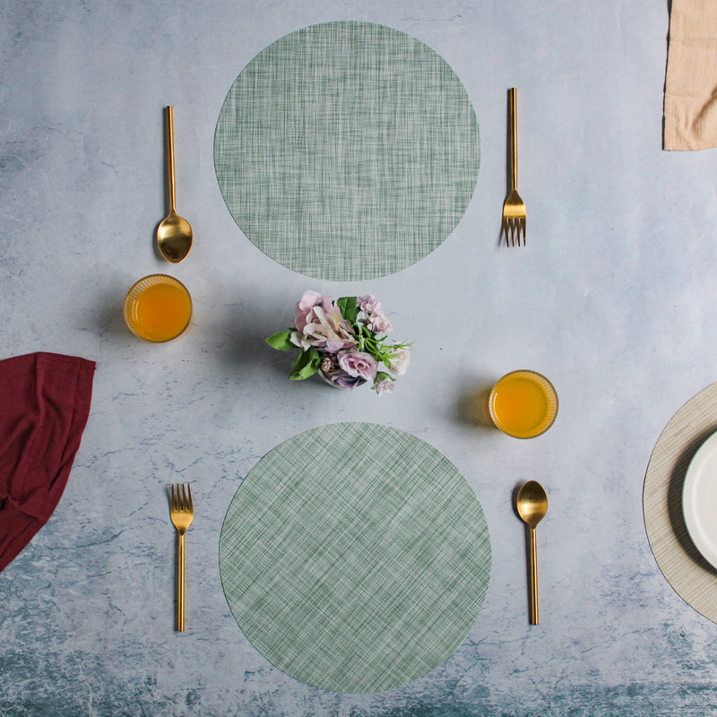 Round Placemat Solid Set of 4 - Mint Grey
