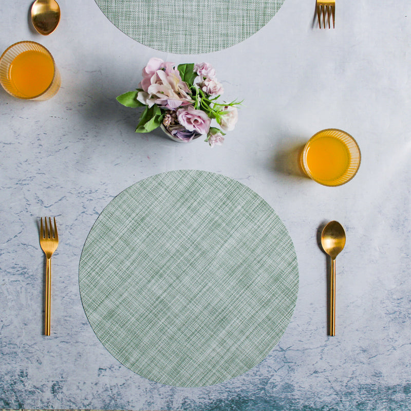 Round Placemat Solid Set of 4 - Mint Grey