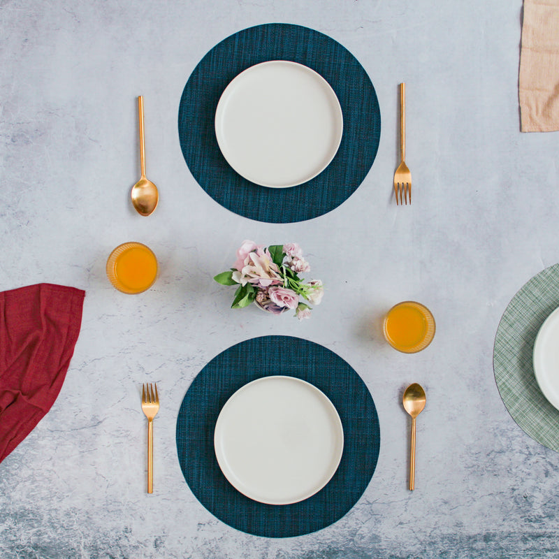 Round Placemat Solid Set of 4 - Blue