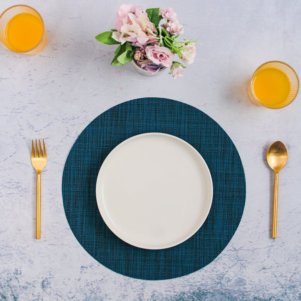 Round Placemat Blue Set of 4