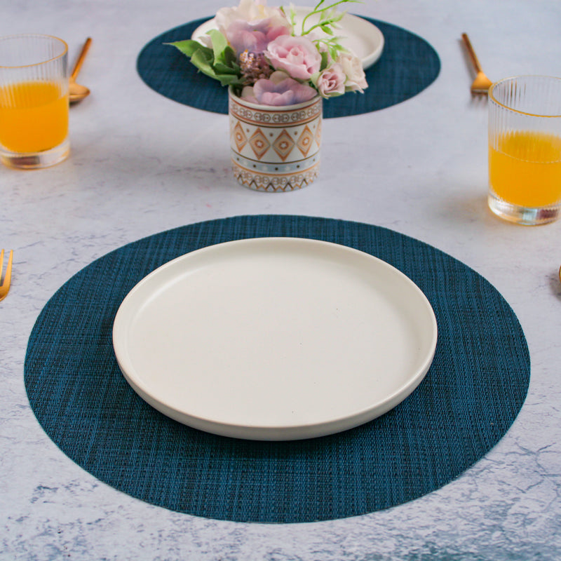 Round Placemat Solid Set of 4 - Blue