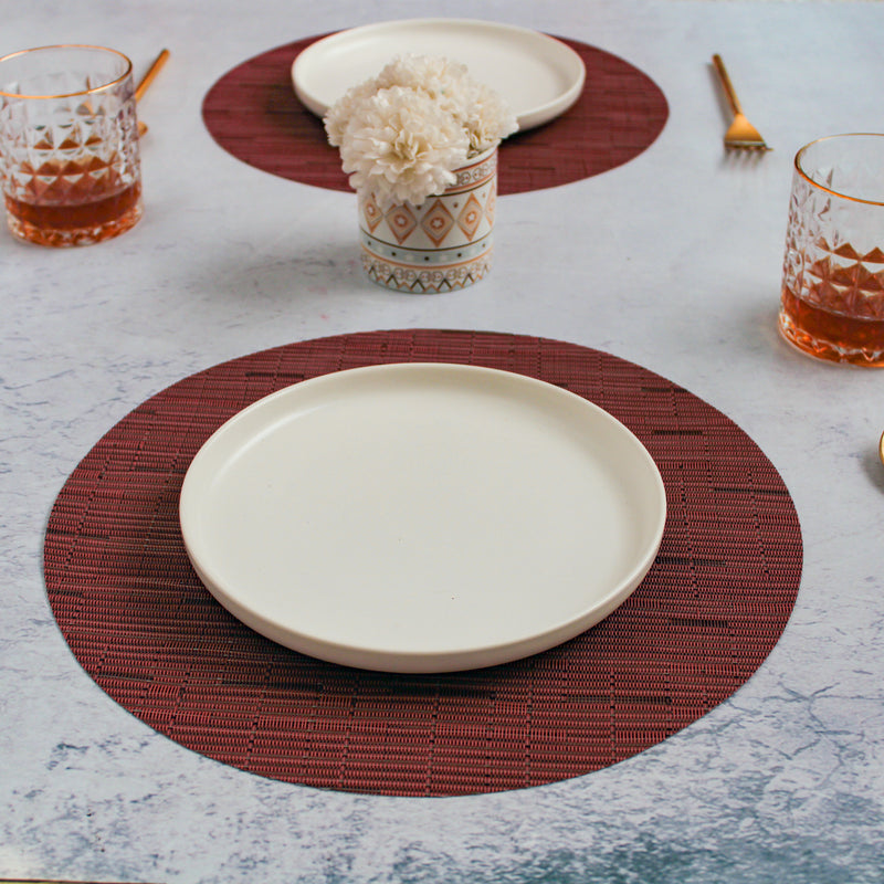 Round Placemat Maroon Set of 4