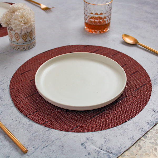 Round Placemat Maroon Set of 4