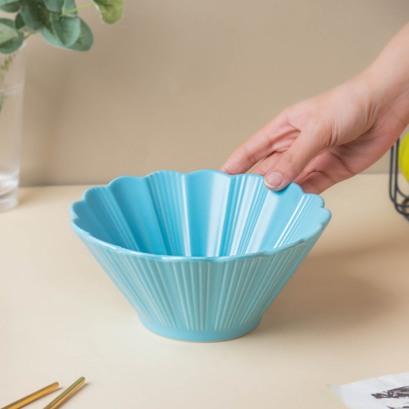 Blue Muffin Ramen Bowl 600 ml - Soup bowl, ceramic bowl, ramen bowl, serving bowls, salad bowls, noodle bowl | Bowls for dining table & home decor