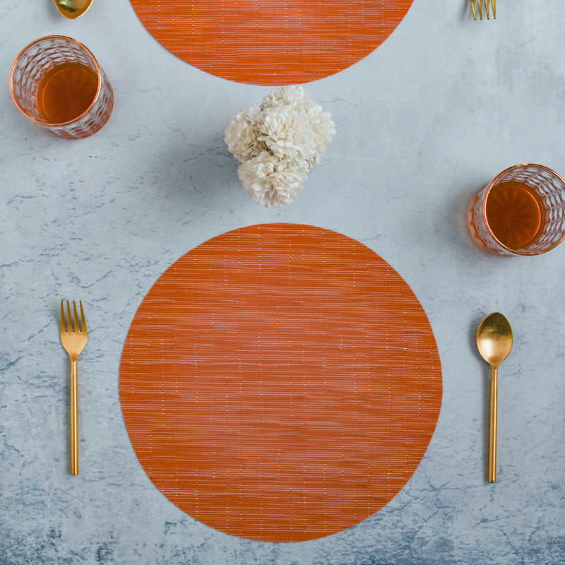 Round Placemat Orange Set of 4